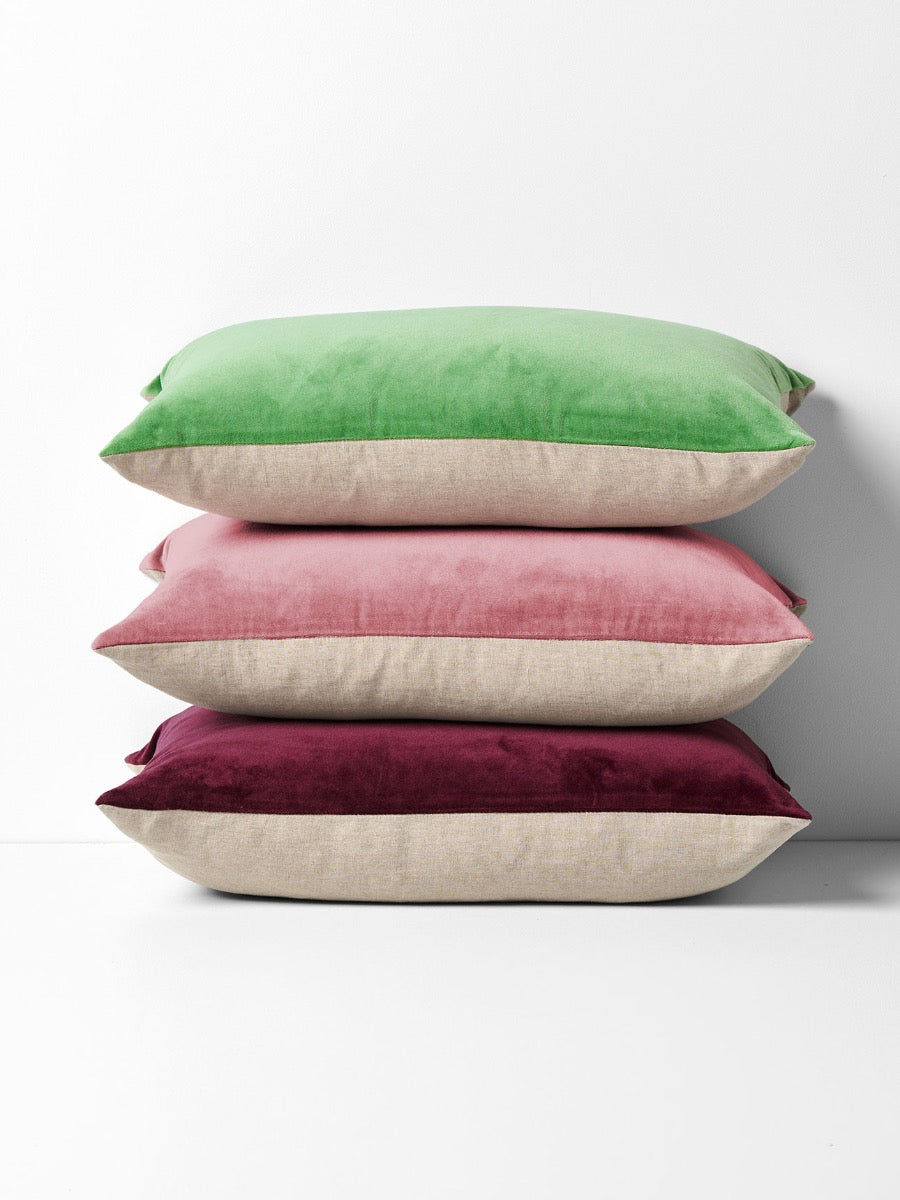 Luxury Velvet Rectangle Cushion in Mulberry