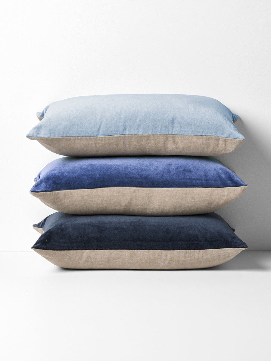 Luxury Velvet Rectangle Cushion in Slate