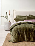Luxury Velvet Coverlet in Caper