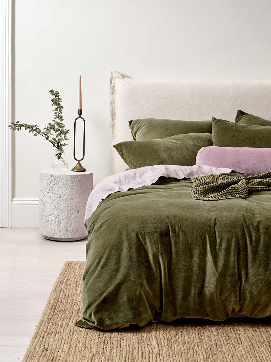 Luxury Velvet European Pillowcase in Caper