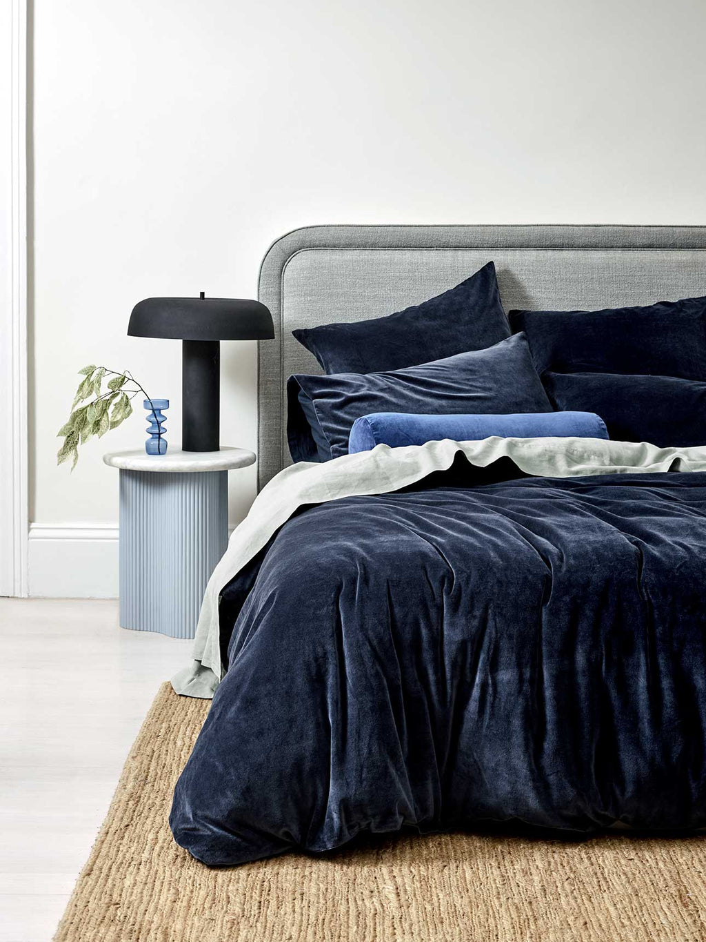 Luxury Velvet Standard Pillowcase in Slate