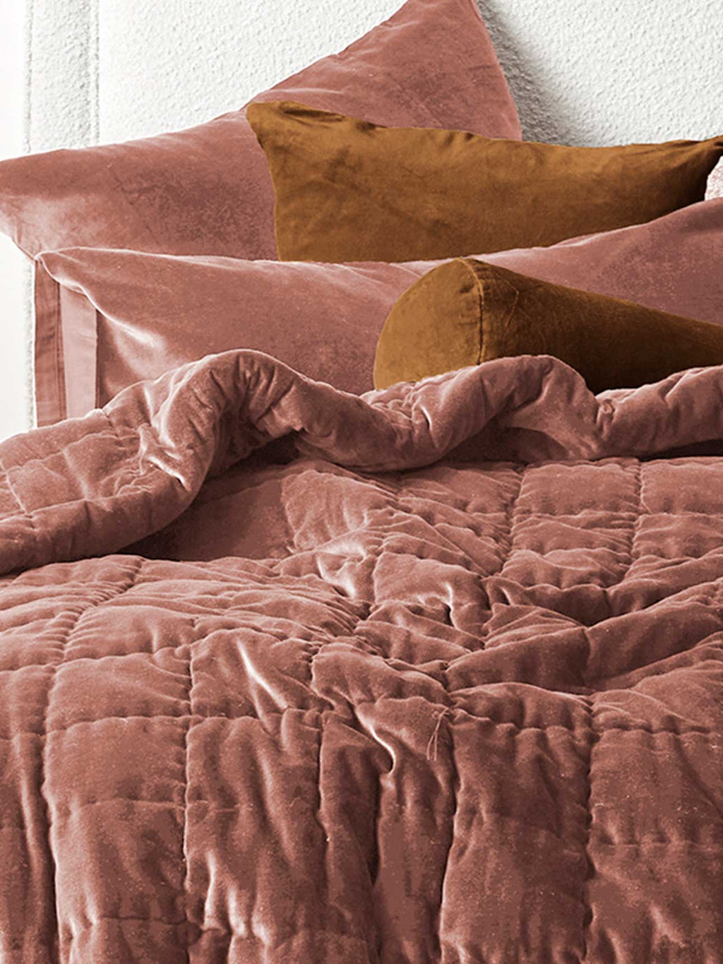 Luxury Velvet Coverlet in Clove