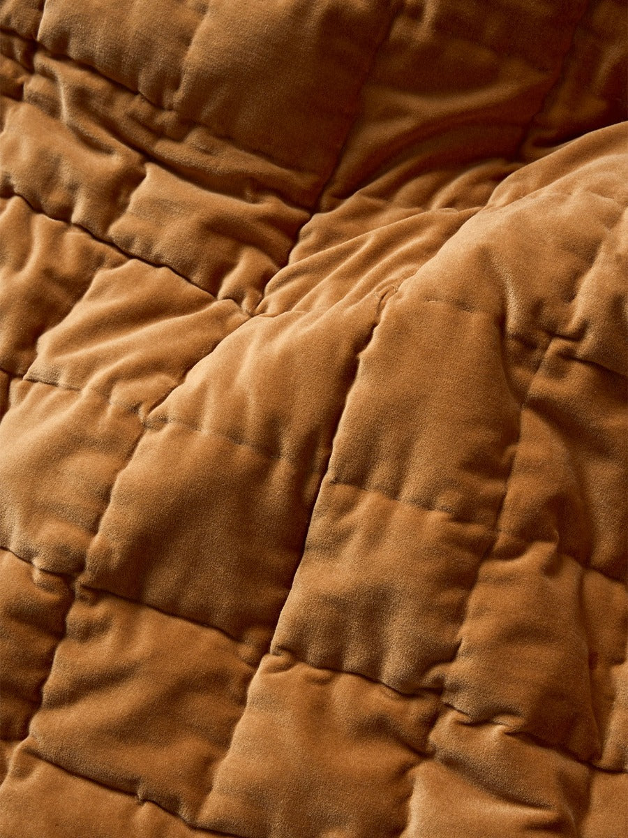 Luxury Velvet Coverlet in Maple