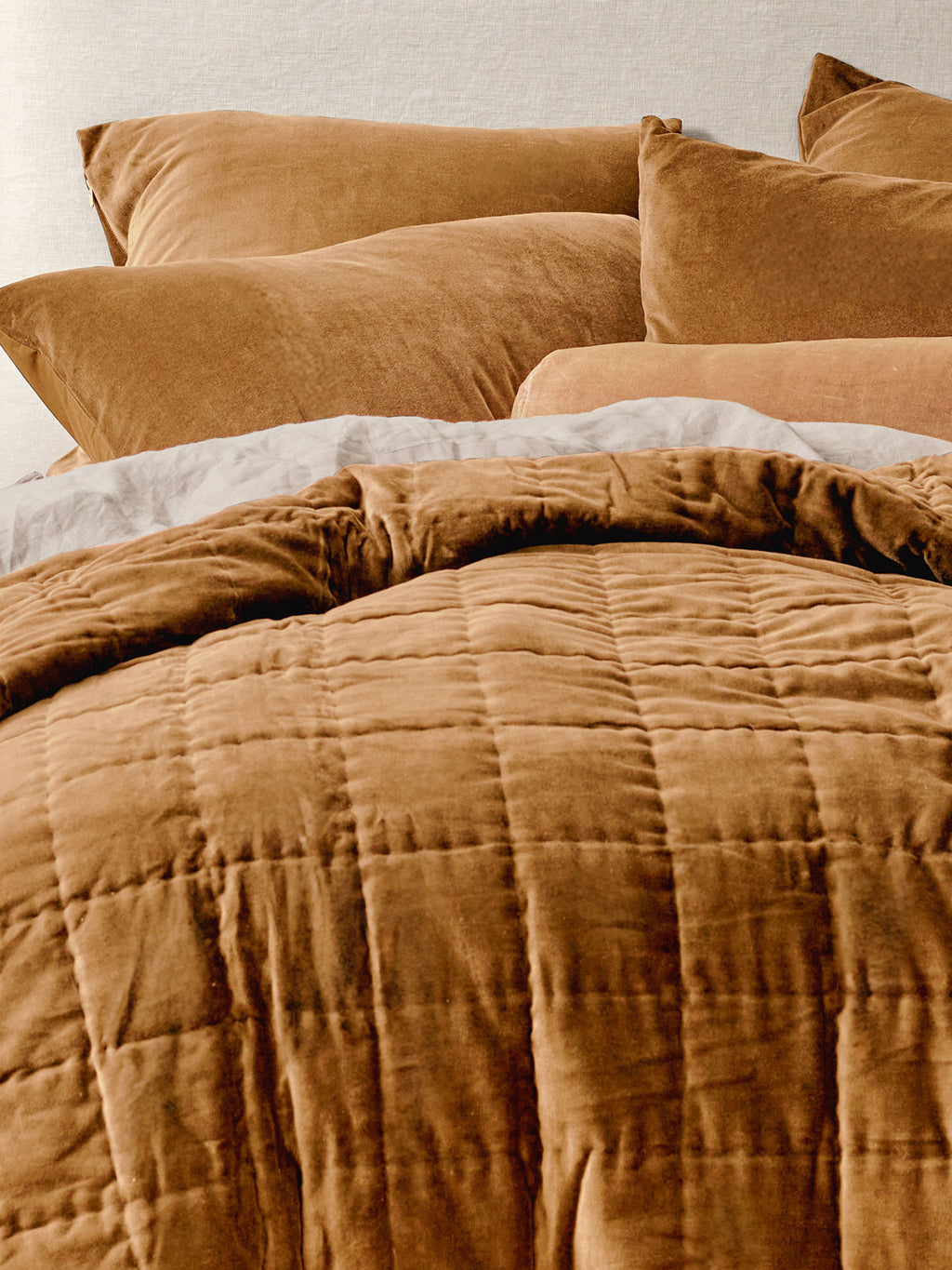 Luxury Velvet European Pillowcase in Maple