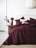 Luxury Velvet Coverlet in Mulberry
