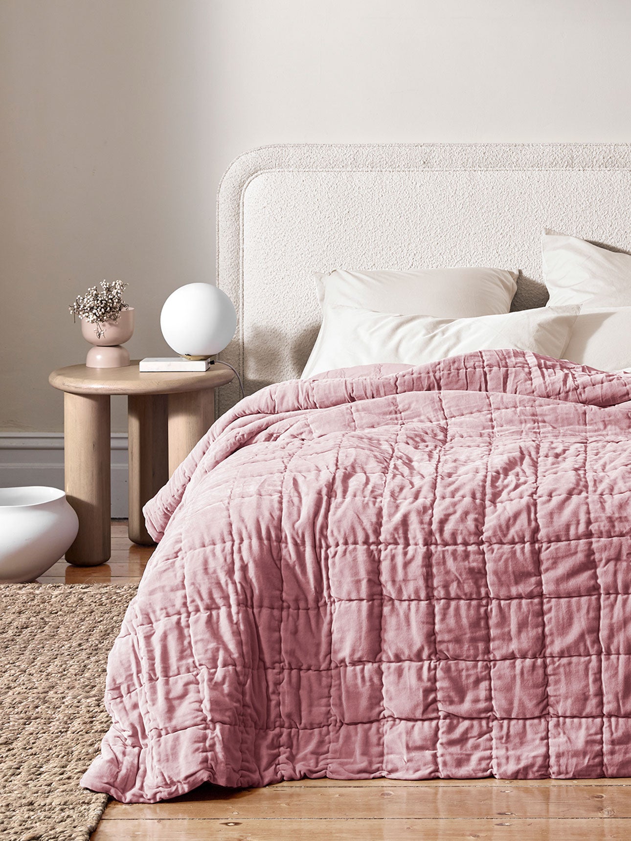Luxury Velvet Coverlet in Orchid
