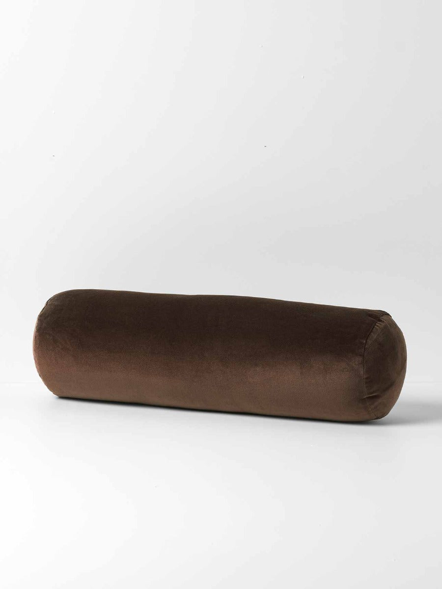 Luxury Velvet Bolster in Chocolate