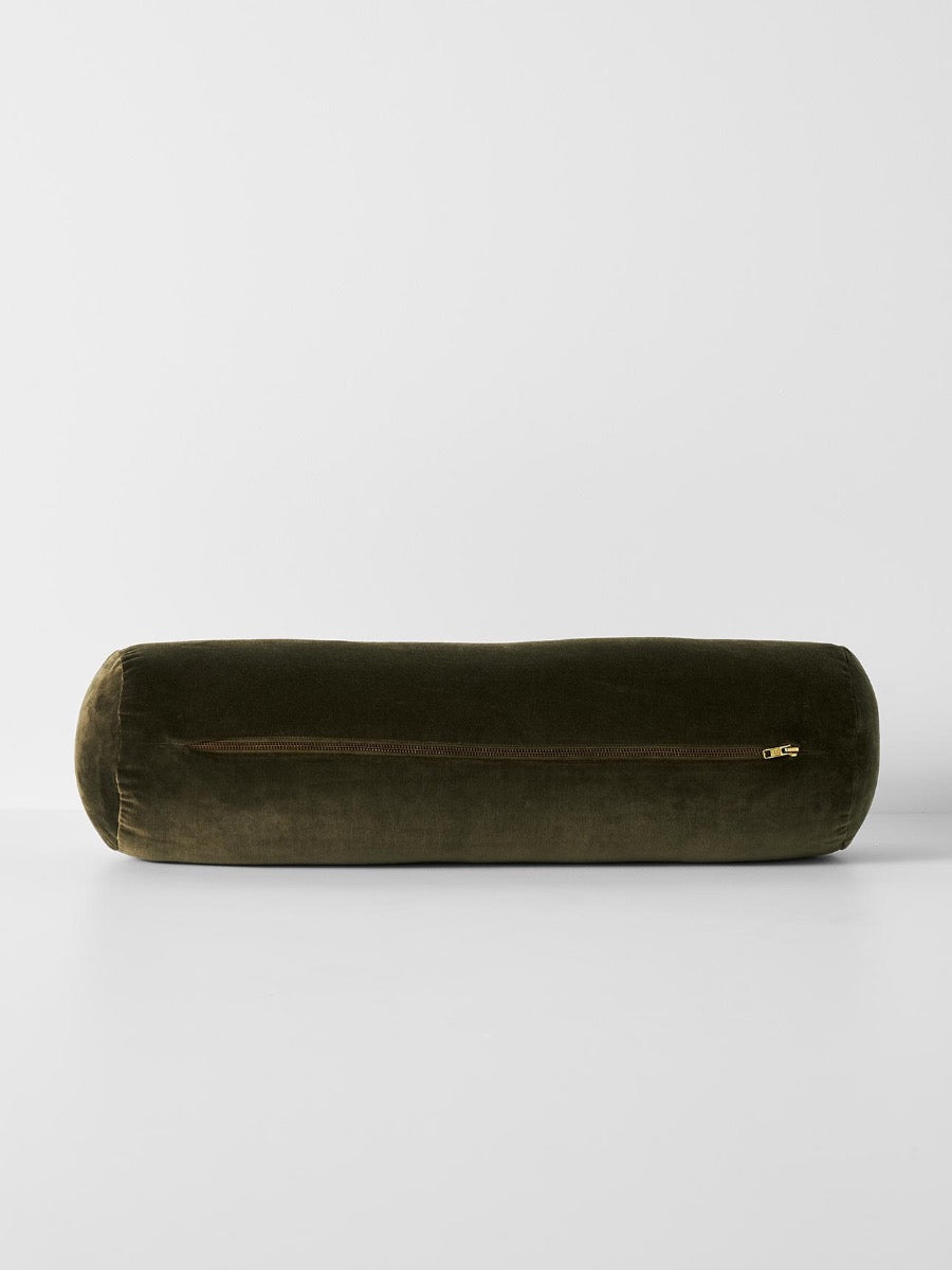 Luxury Velvet Bolster in Caper