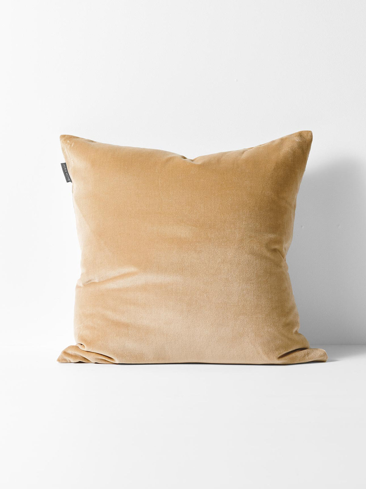 Luxury Velvet Square Cushion in Cashew