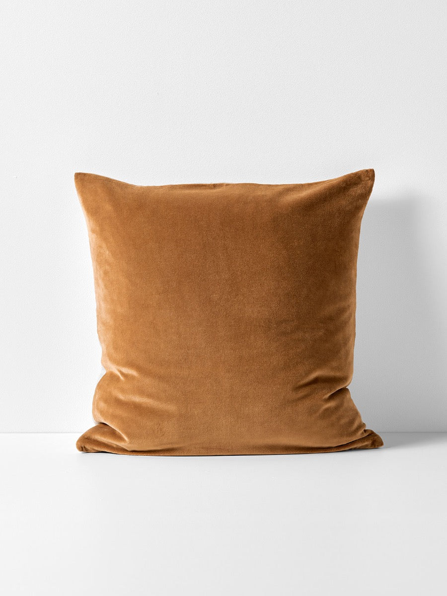 Luxury Velvet Square Cushion in Maple