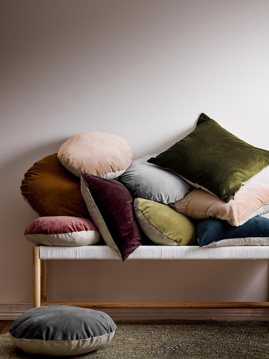 Luxury Velvet Square Cushion in Caper