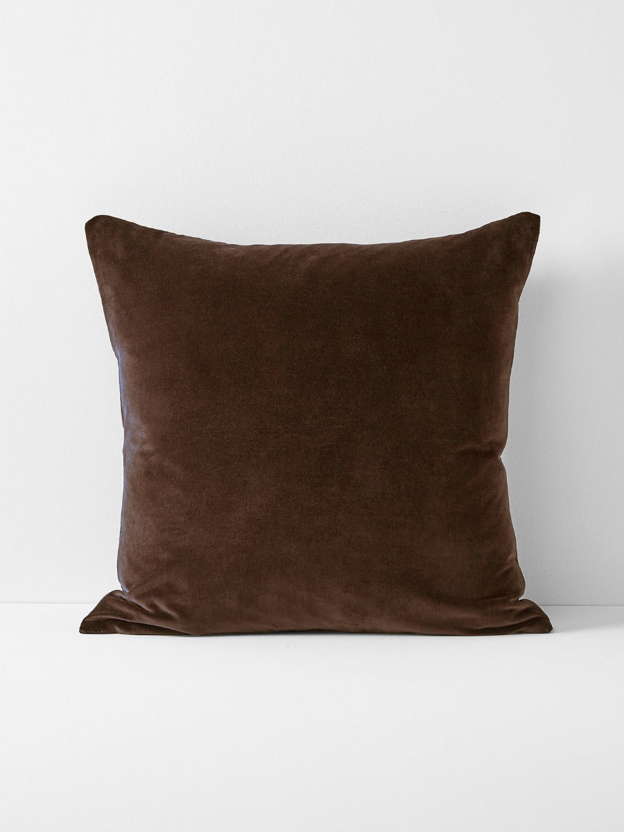 Luxury Velvet European Pillowcase in Chocolate