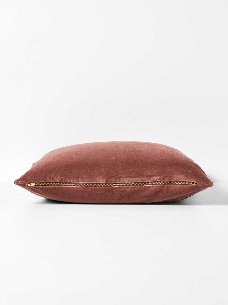 Luxury Velvet European Pillowcase in Clove