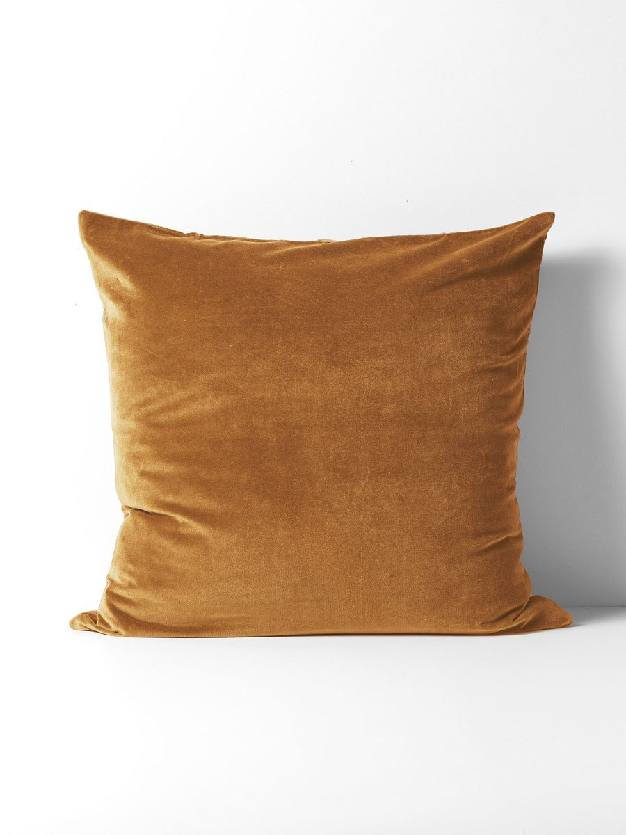 Luxury Velvet European Pillowcase in Maple
