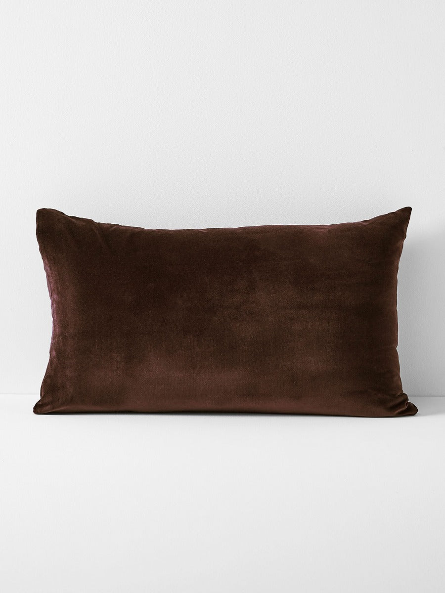 Luxury Velvet Standard Pillowcase in Chocolate