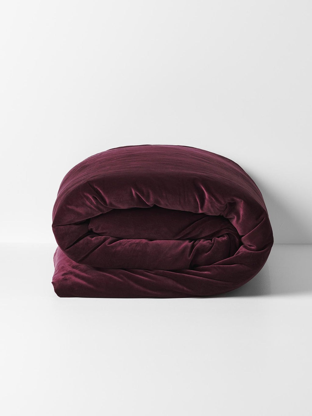 Luxury Velvet Quilt Cover in Mulberry