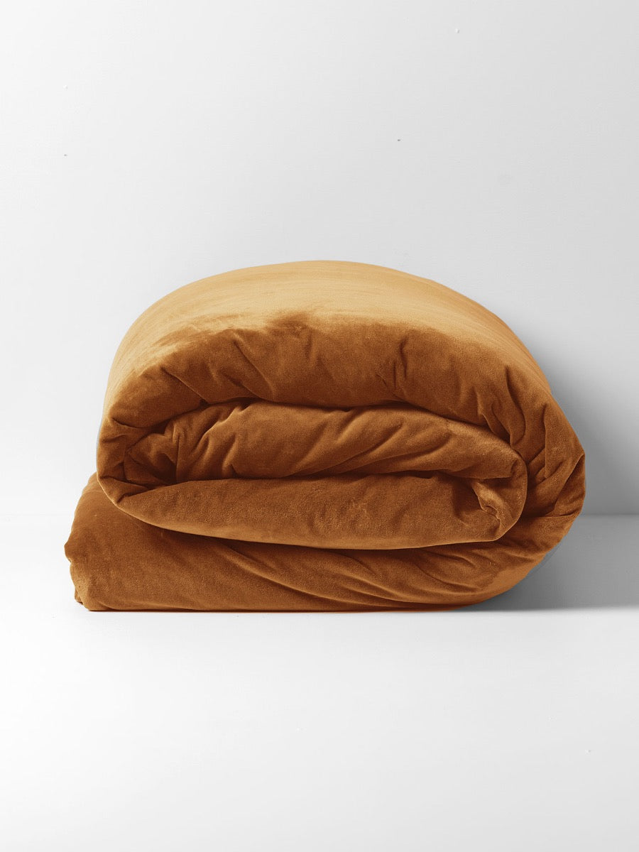 Luxury Velvet Quilt Cover in Maple