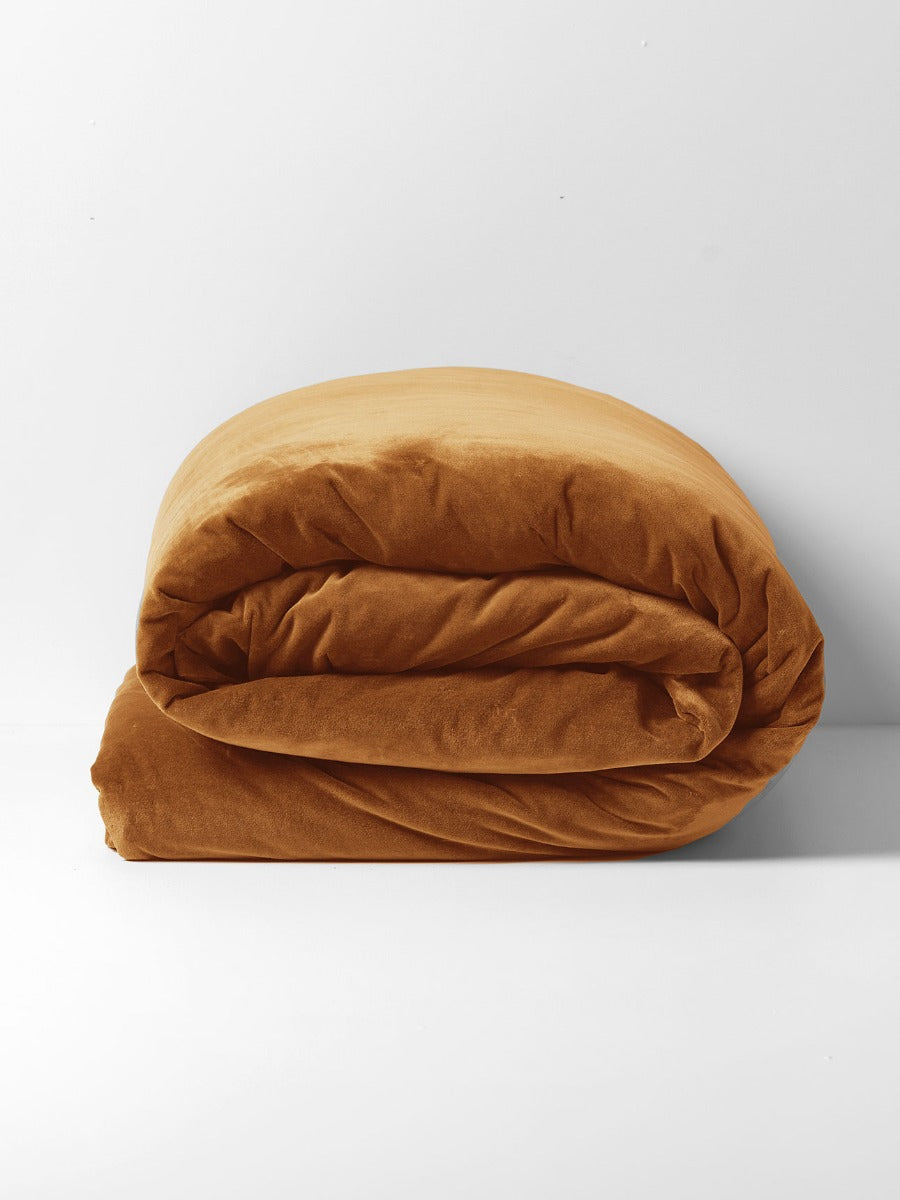Luxury Velvet Coverlet in Maple