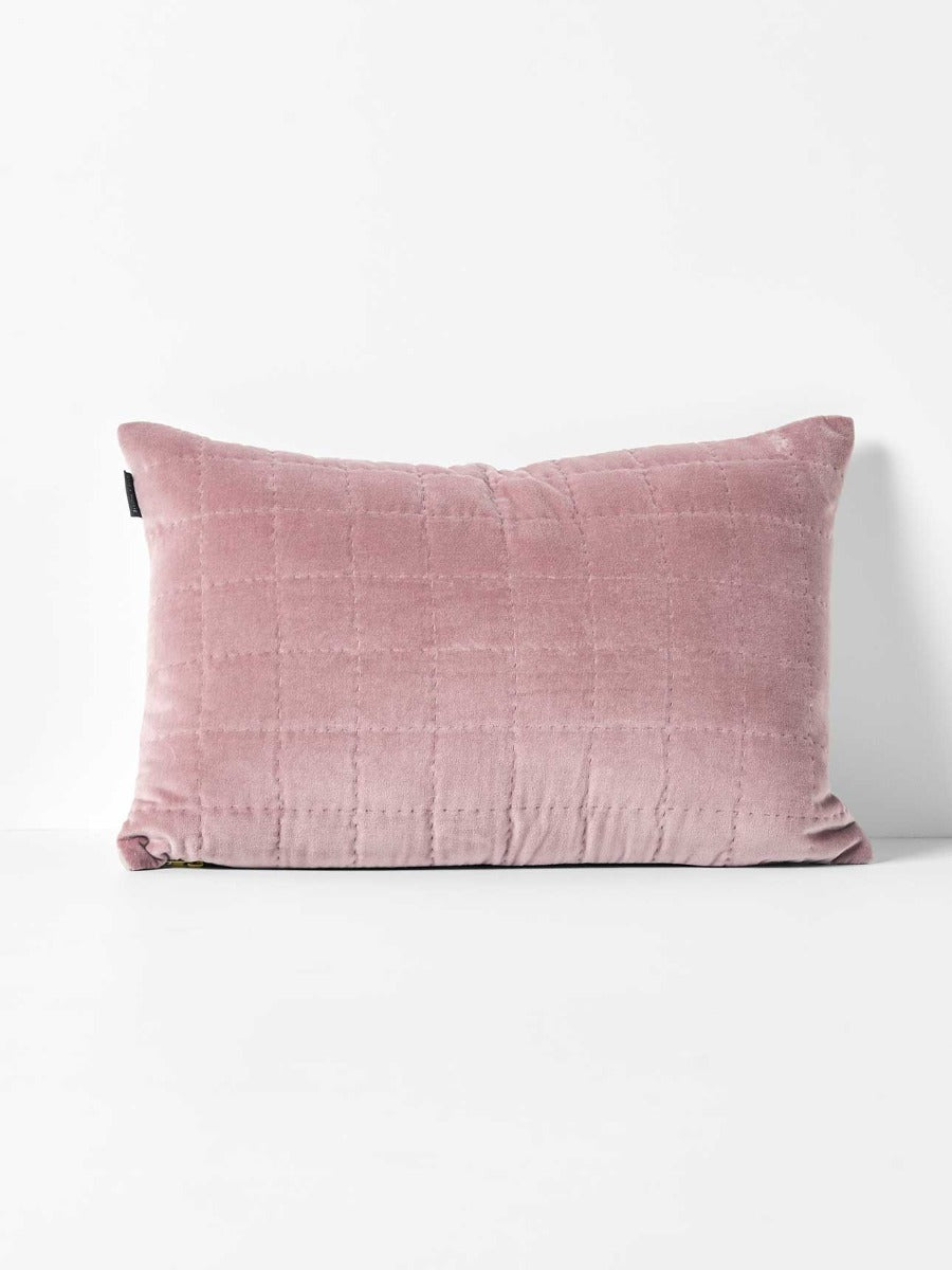 Luxury Velvet Quilted Cushion in Heather