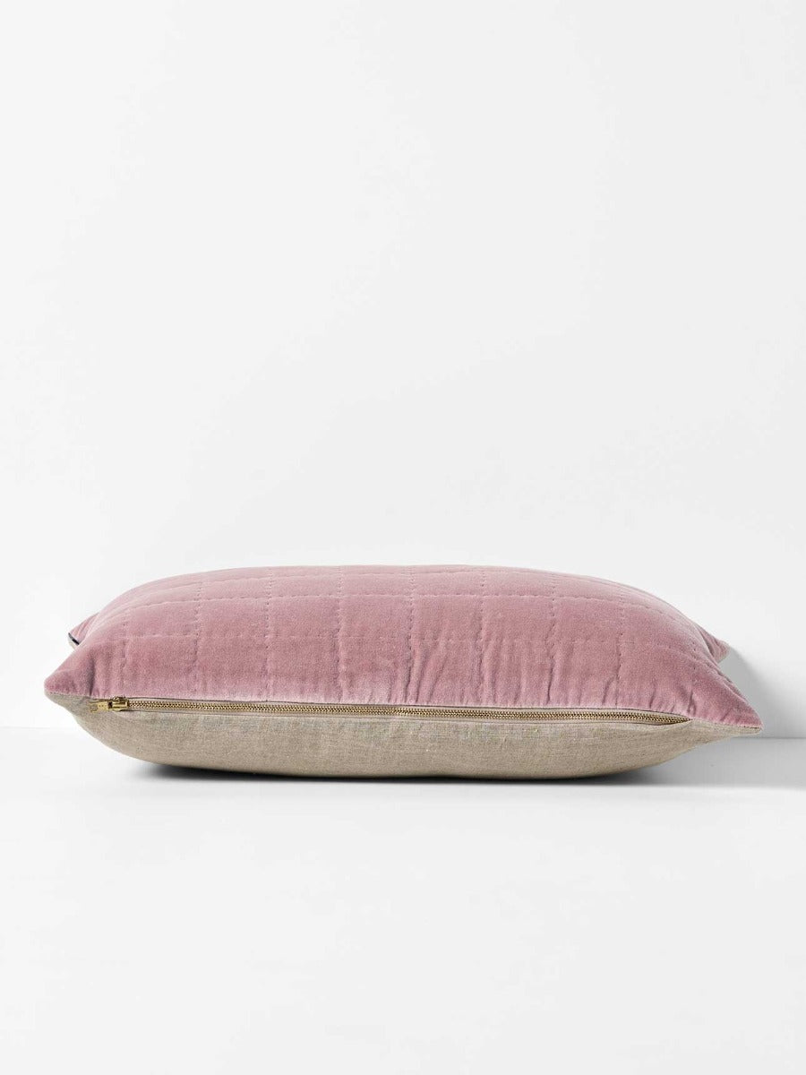 Luxury Velvet Quilted Cushion in Heather