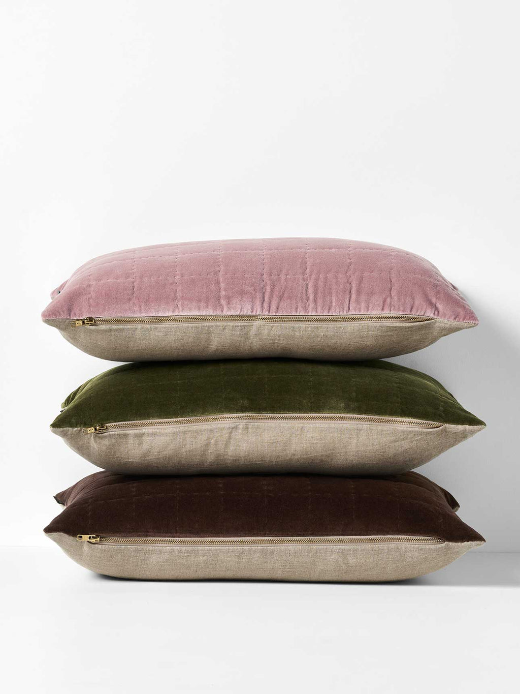 Luxury Velvet Quilted Cushion in Heather