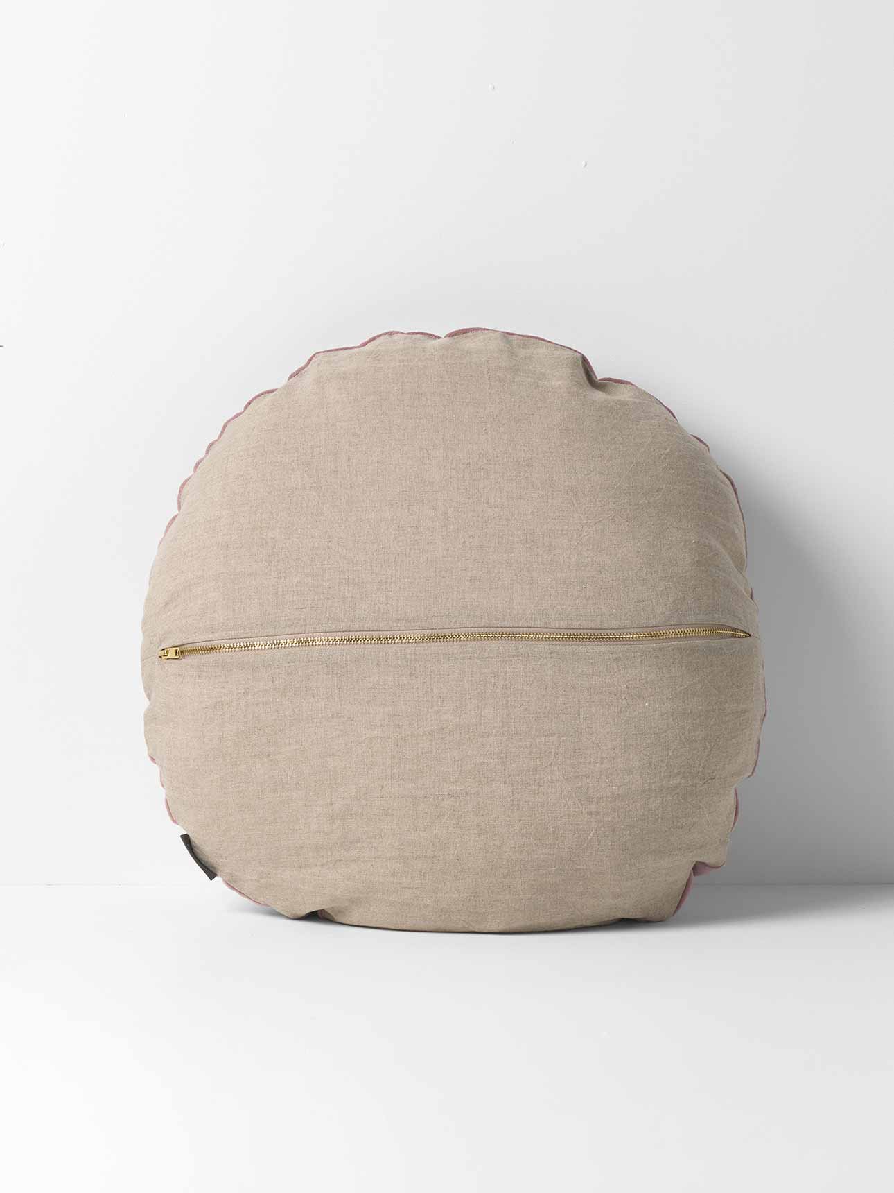 Luxury Velvet Round Cushion in Heather - Large