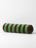 Luxury Velvet Striped Bolster in Chocolate & Emerald