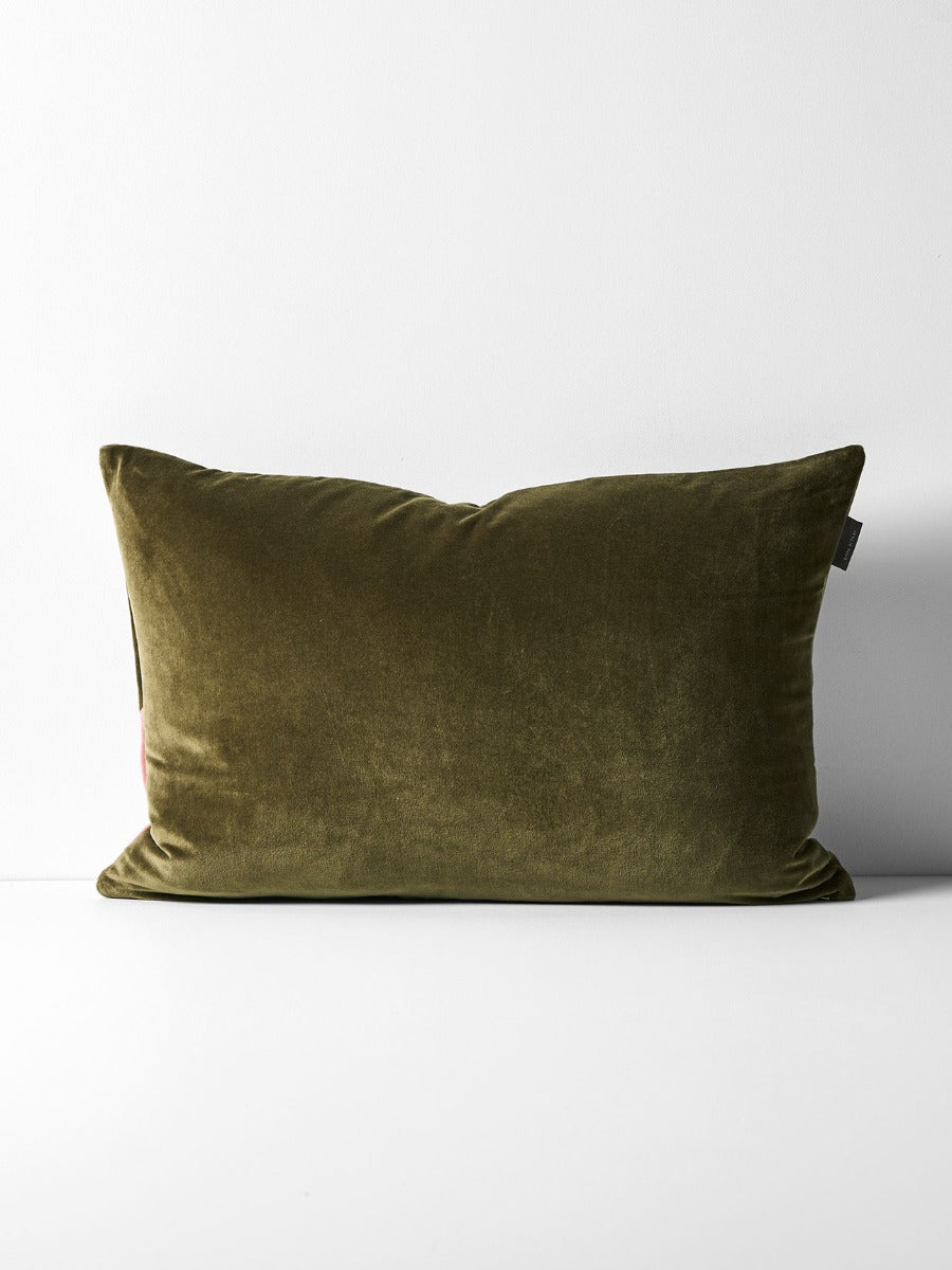Luxury Velvet Striped Cushion in Orchid & Caper