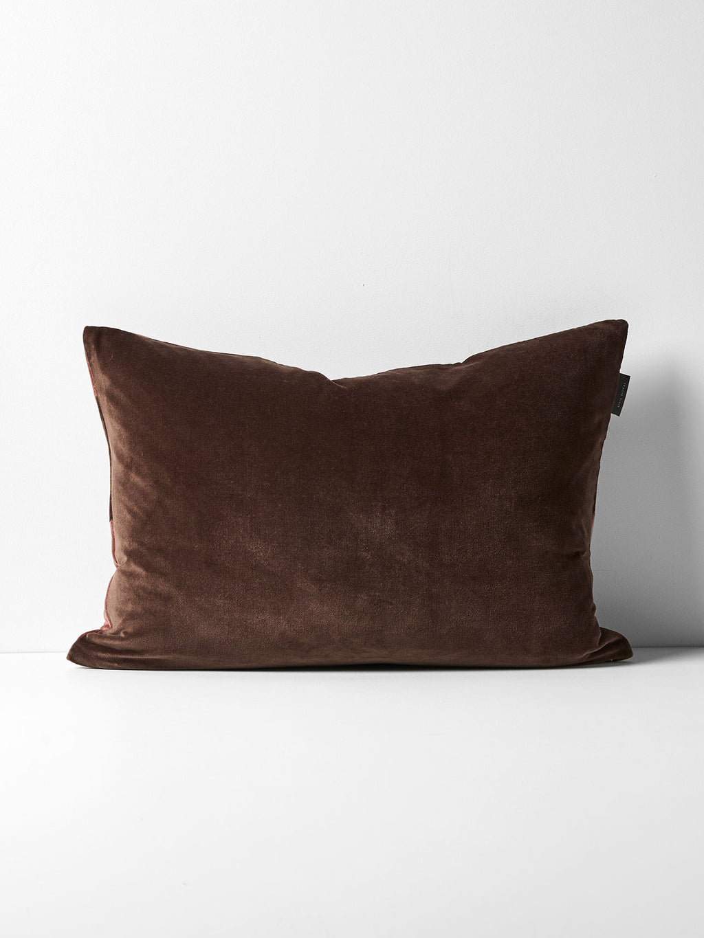 Luxury Velvet Striped Cushion in Chocolate & Clove
