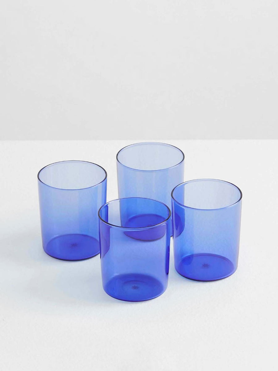 Drinking Glasses in Azure- Set of 4