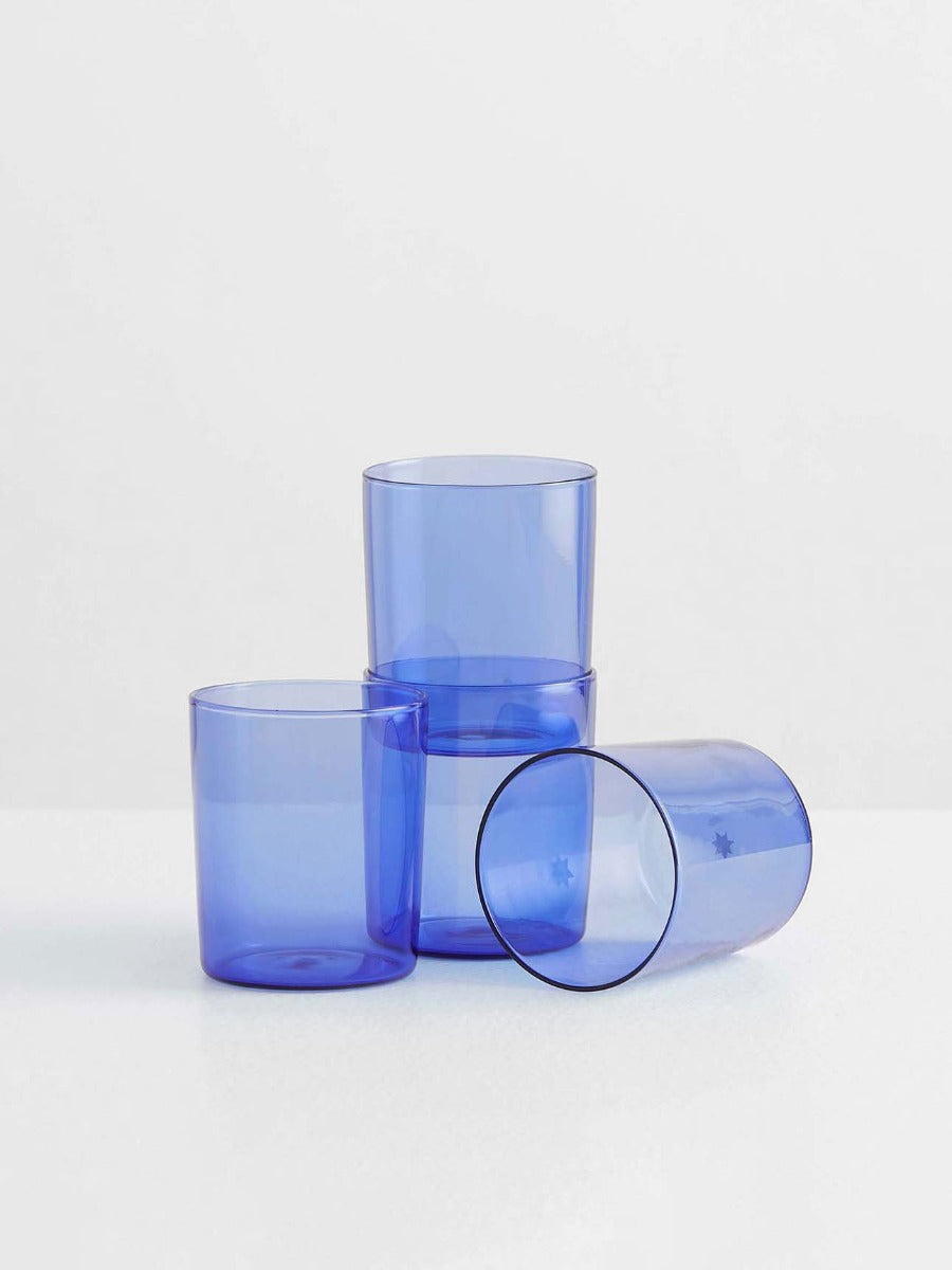 Drinking Glasses in Azure- Set of 4