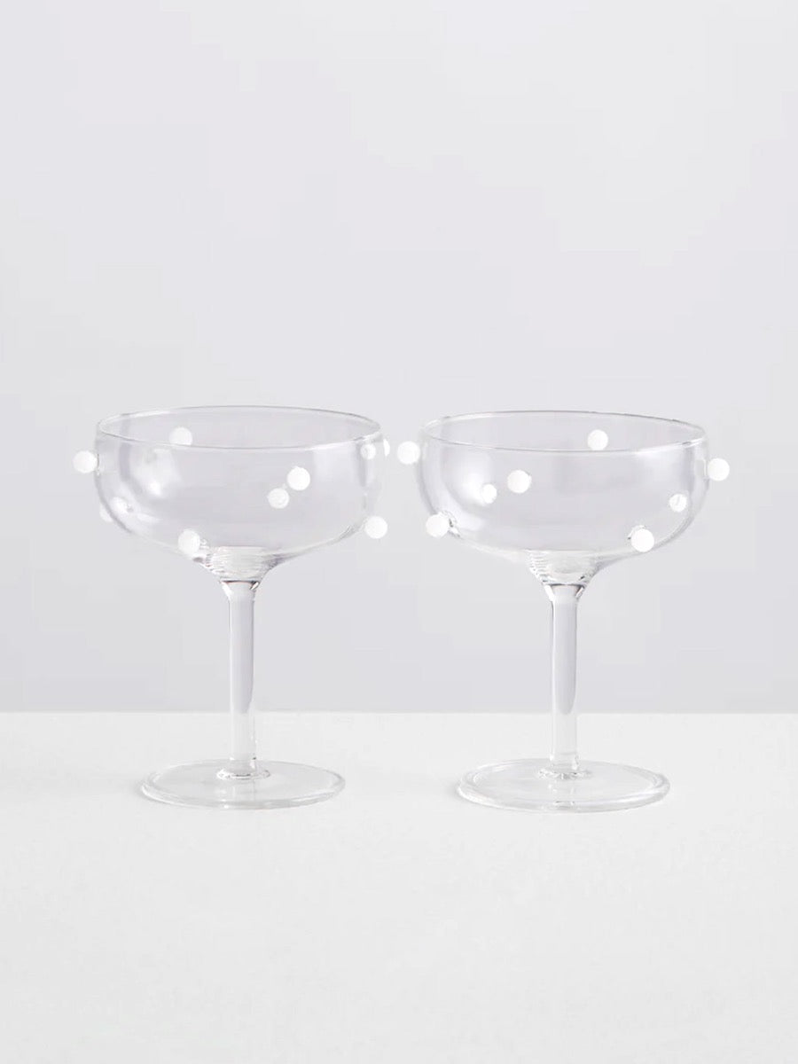 Pomponette Coupe Set in White