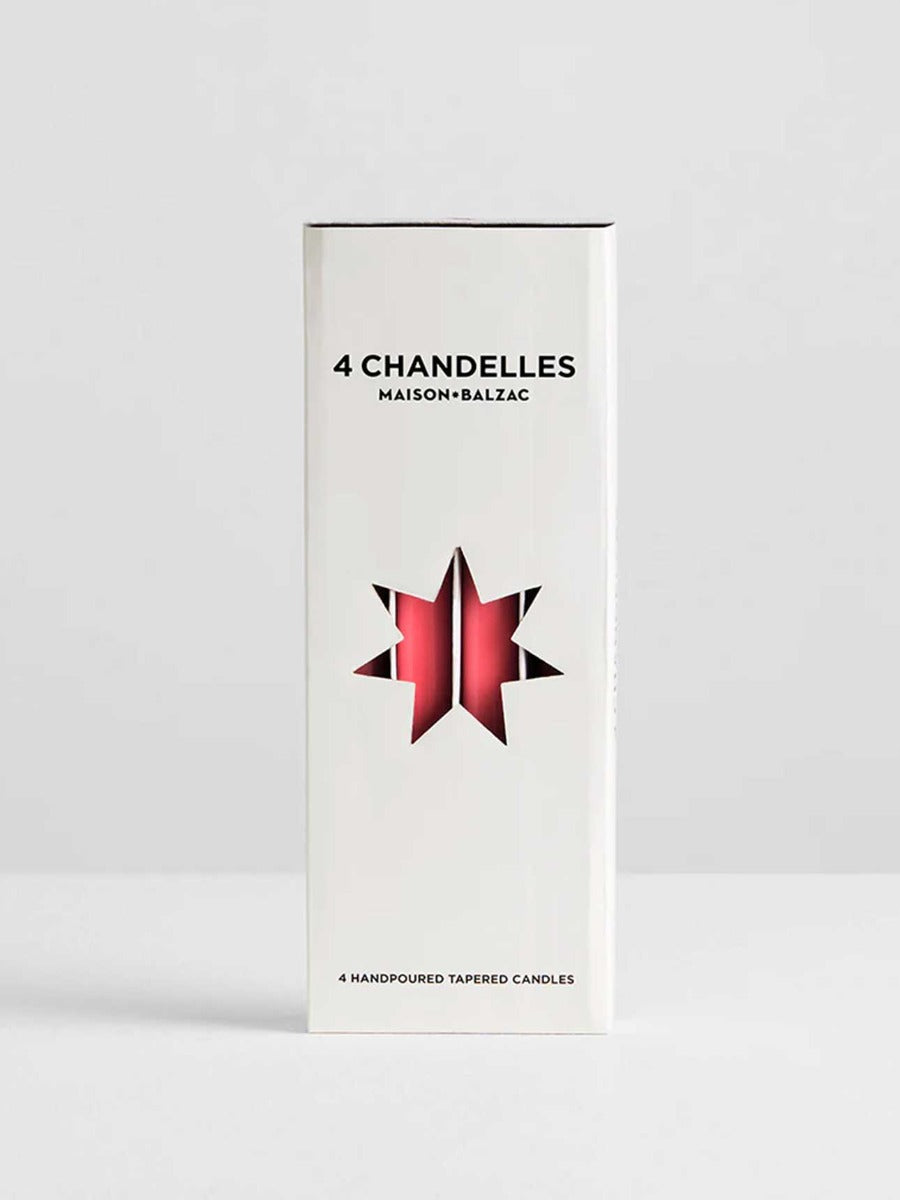 Chandelles Tapered Candles in Raspberry - 4 Pack