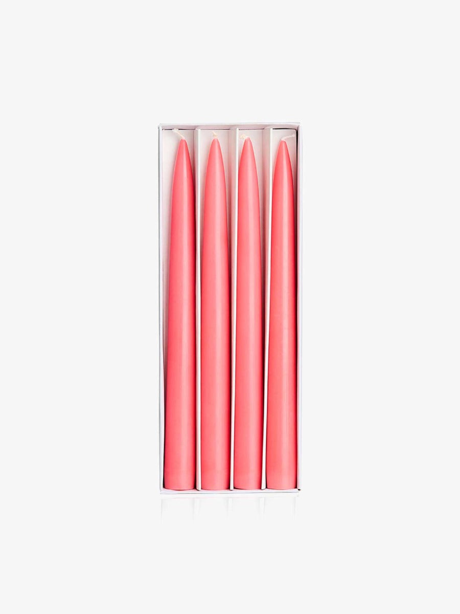 Chandelles Tapered Candles in Raspberry - 4 Pack