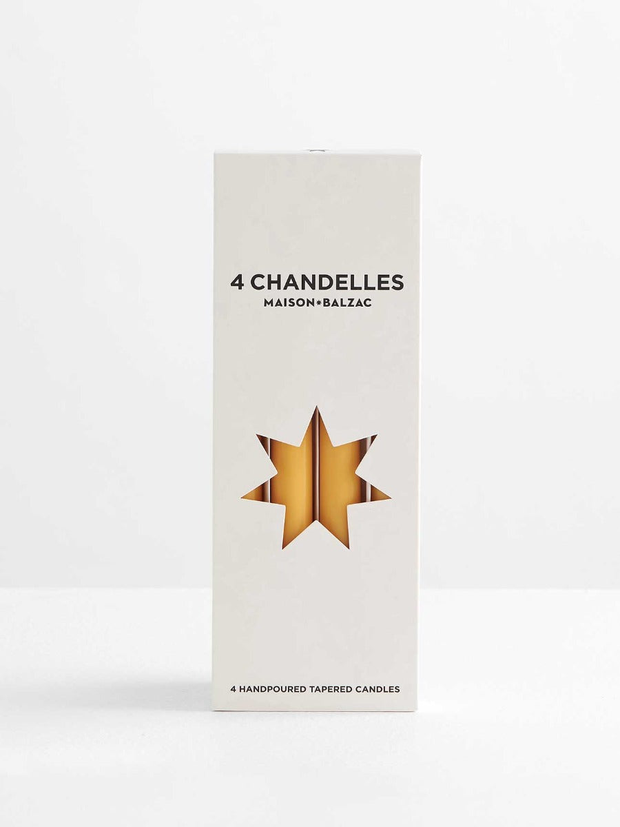 Chandelles Tapered Candles in Miel - 4 Pack