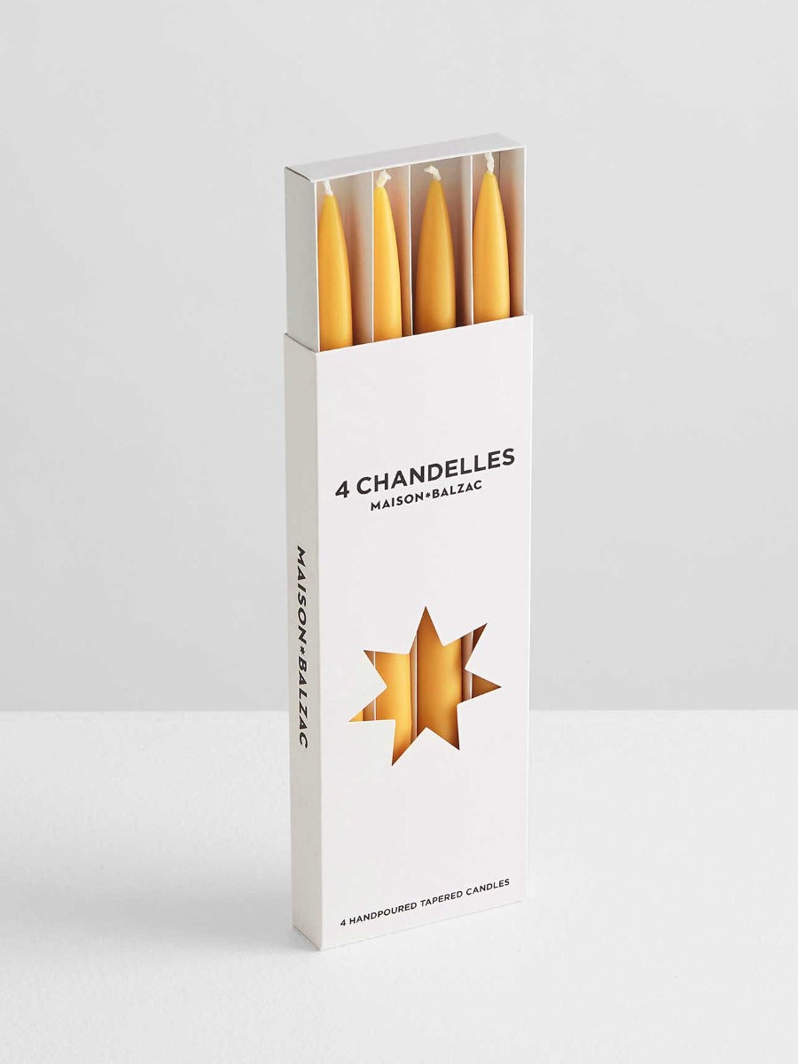 Chandelles Tapered Candles in Miel - 4 Pack