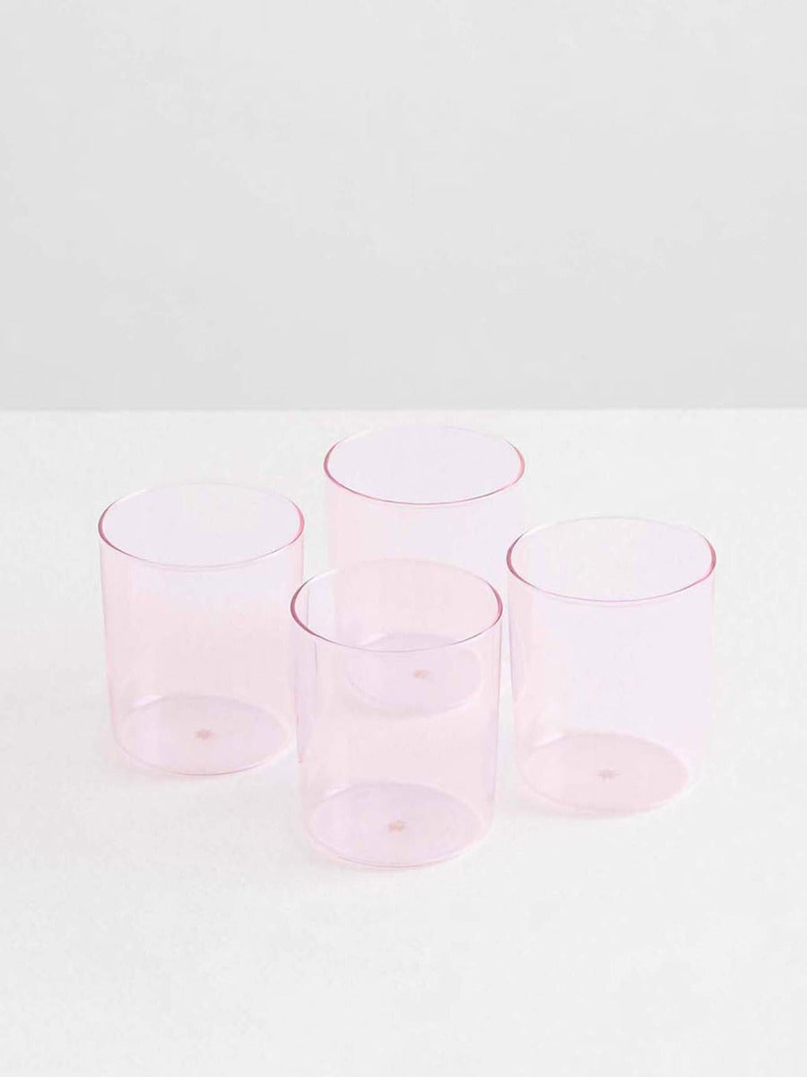 Drinking Glasses in Pink - Set of 4
