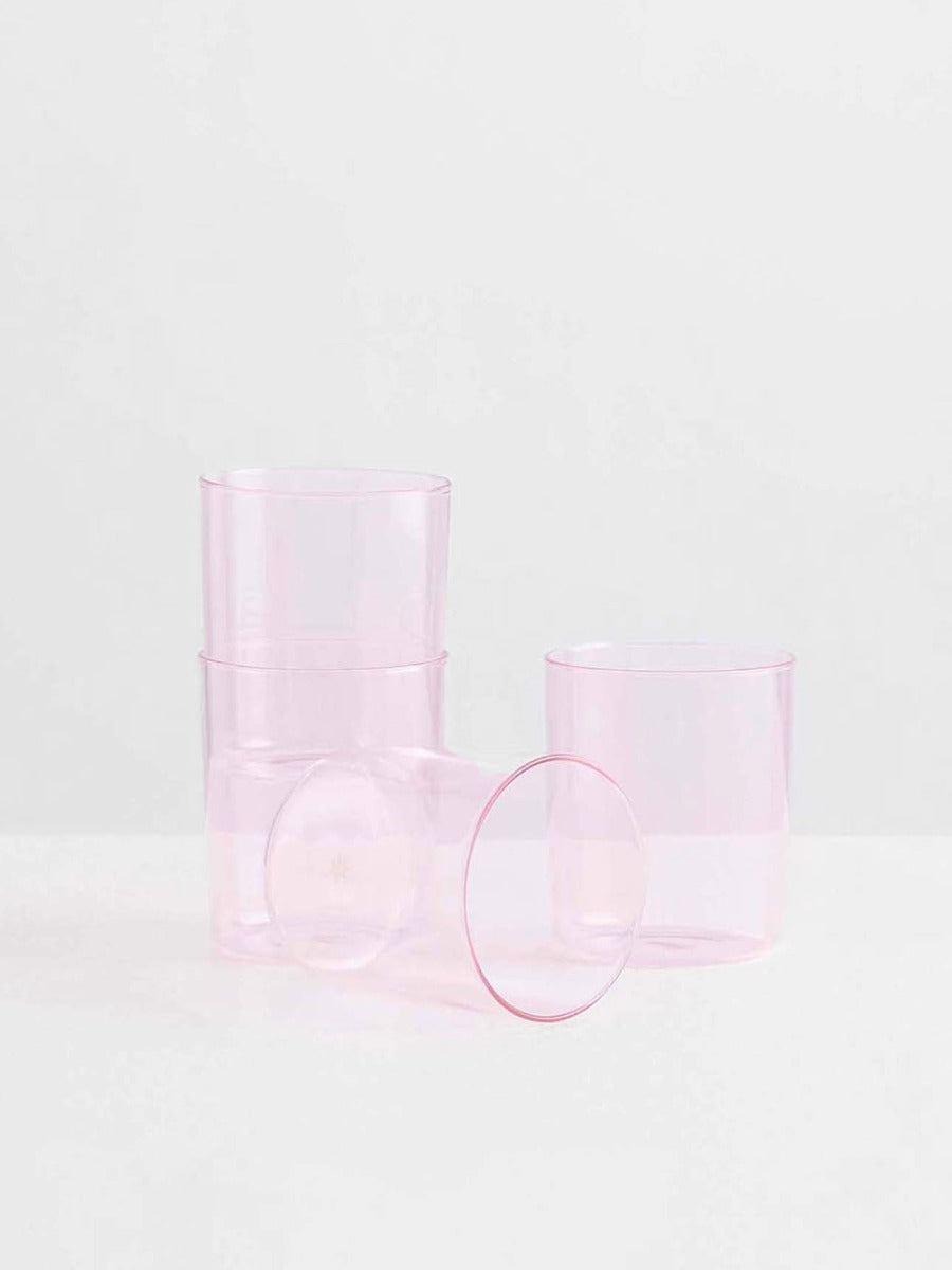 Drinking Glasses in Pink - Set of 4