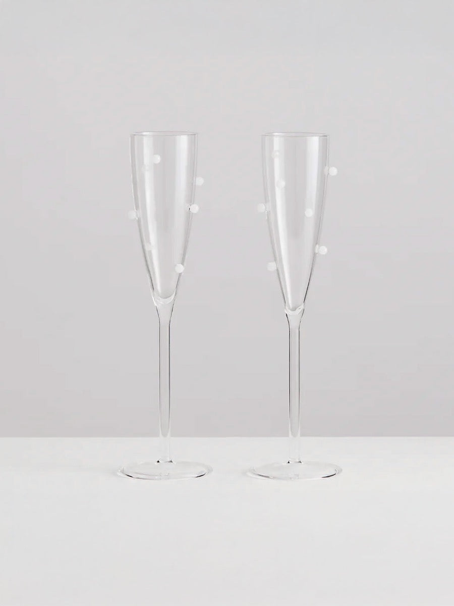 Pomponette Flute Set in White