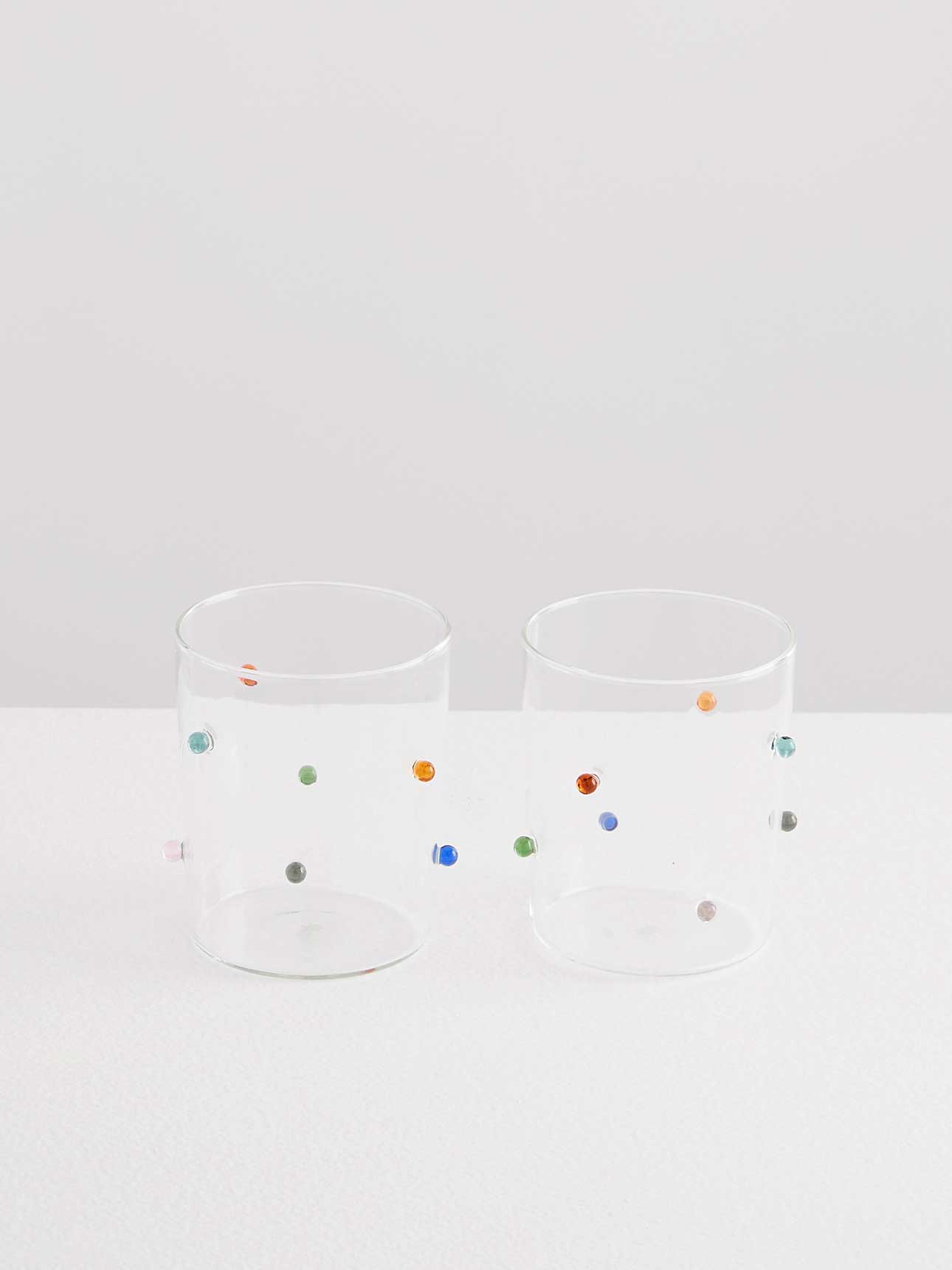 Pomponette Goblet Set in Clear/Multi