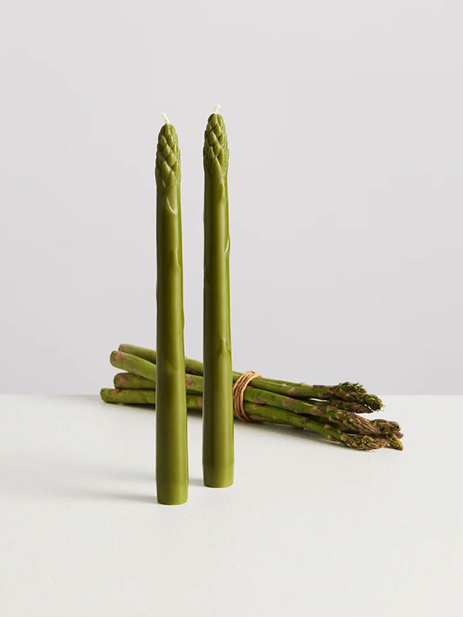 Chandelles Tapered Candles in Asparagus - 4 Pack