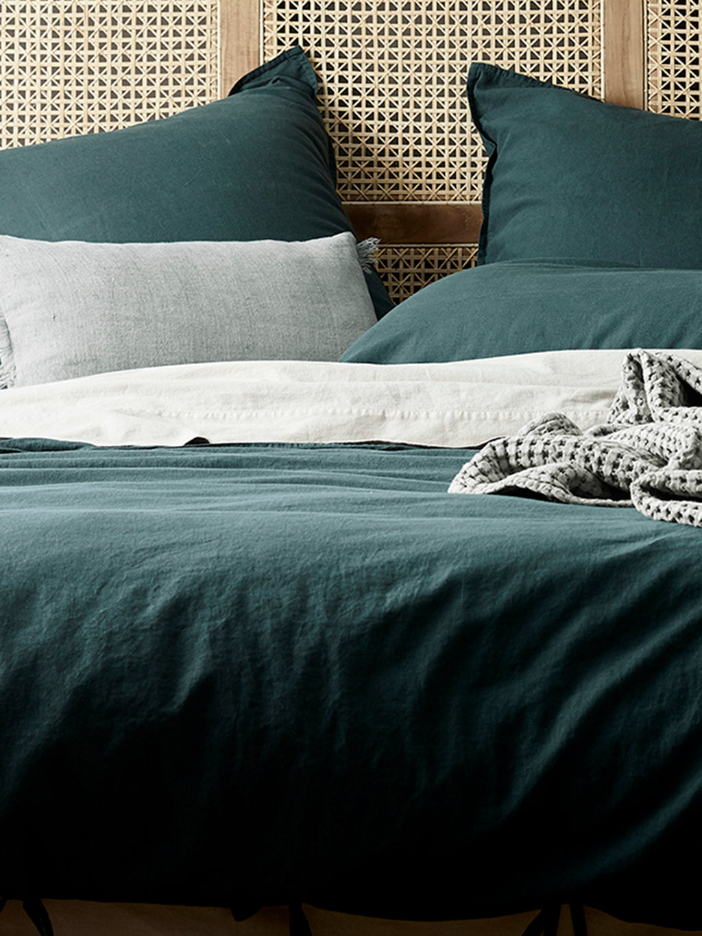 Maison Vintage European Pillowcase in Indian Teal