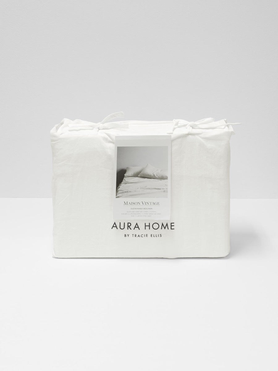 Maison Vintage Sheet Set in White