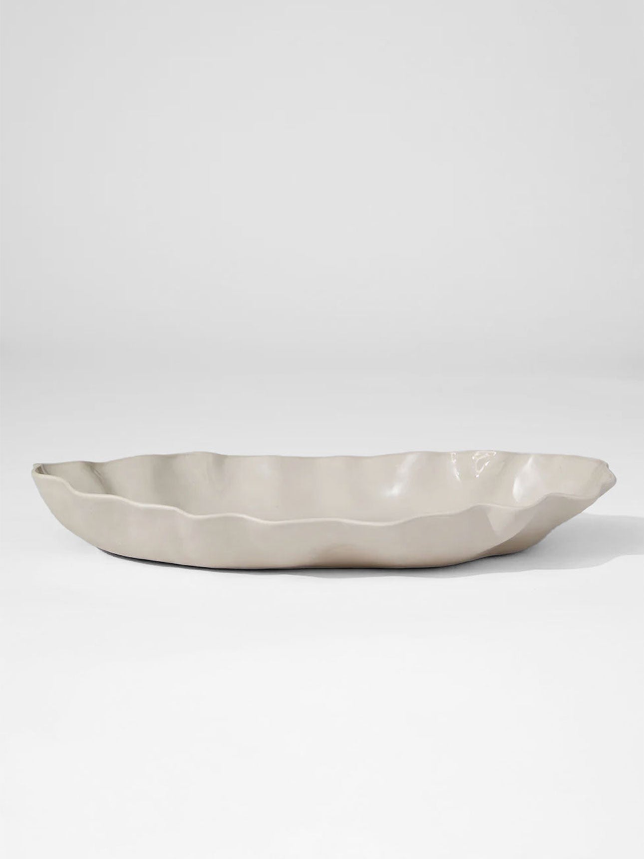 Ruffle Rectangle Platter Stone - XL