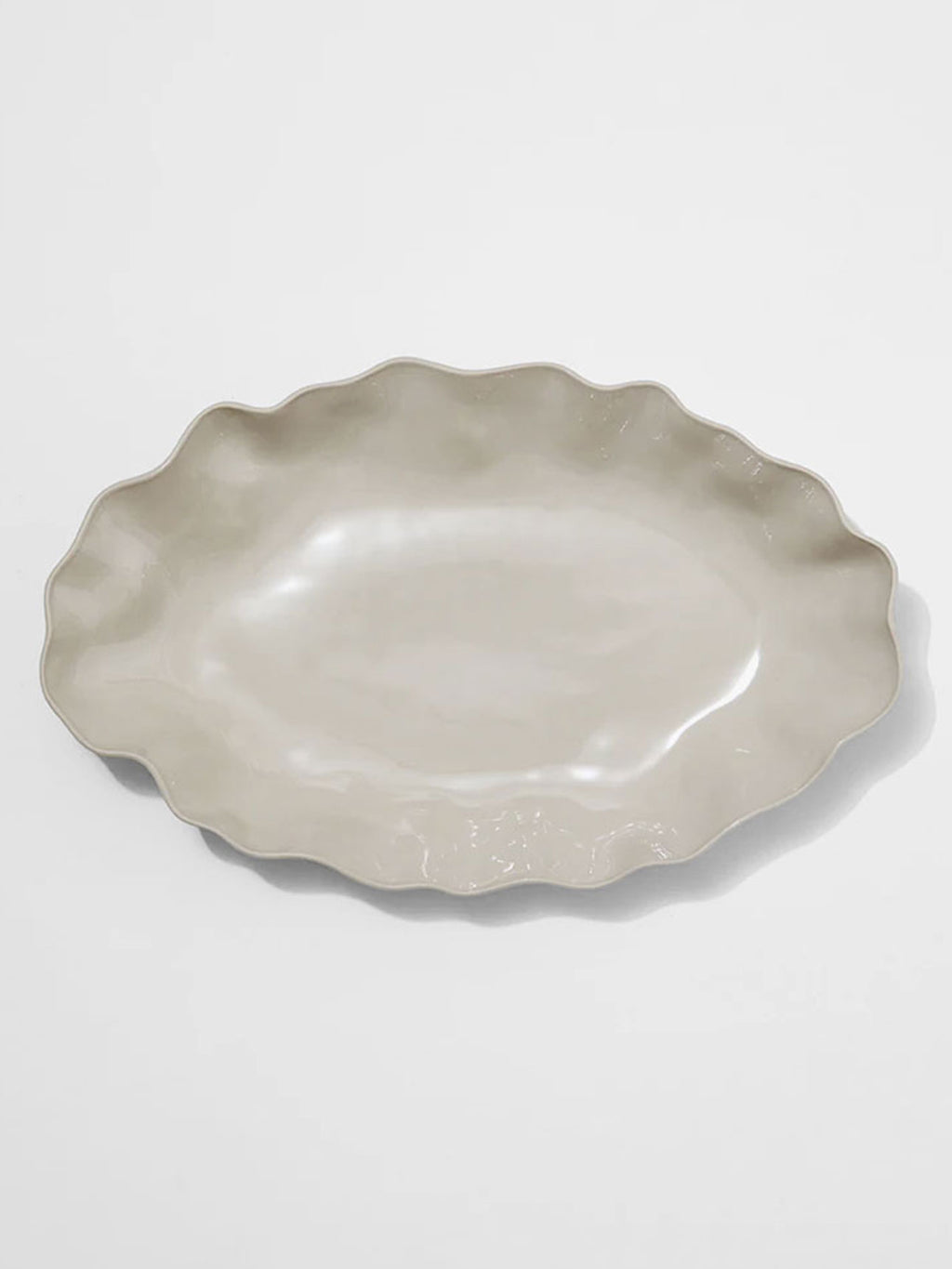Ruffle Rectangle Platter Stone - XL