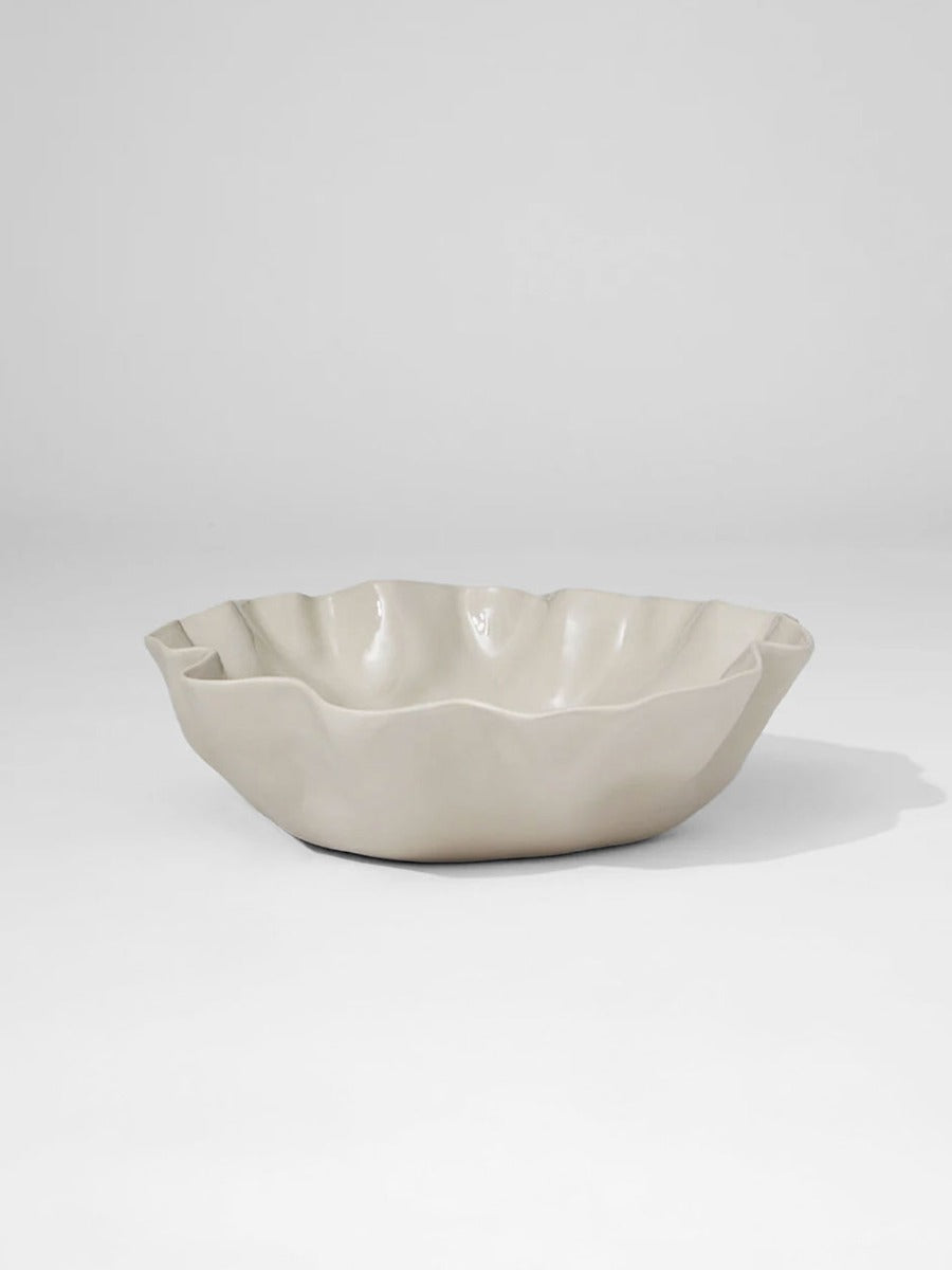 Ruffle Bowl in Stone - Large
