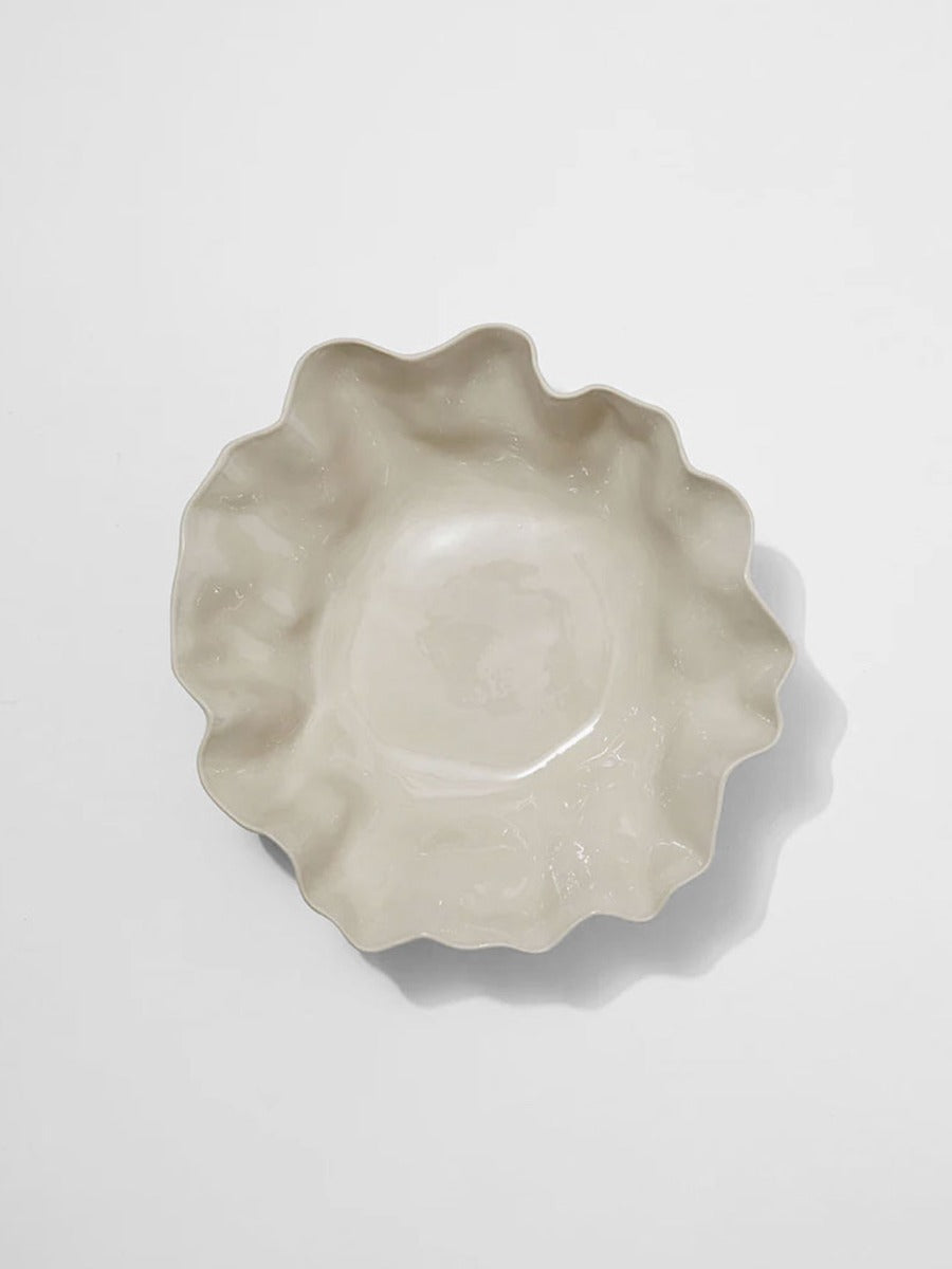 Ruffle Bowl in Stone - Large