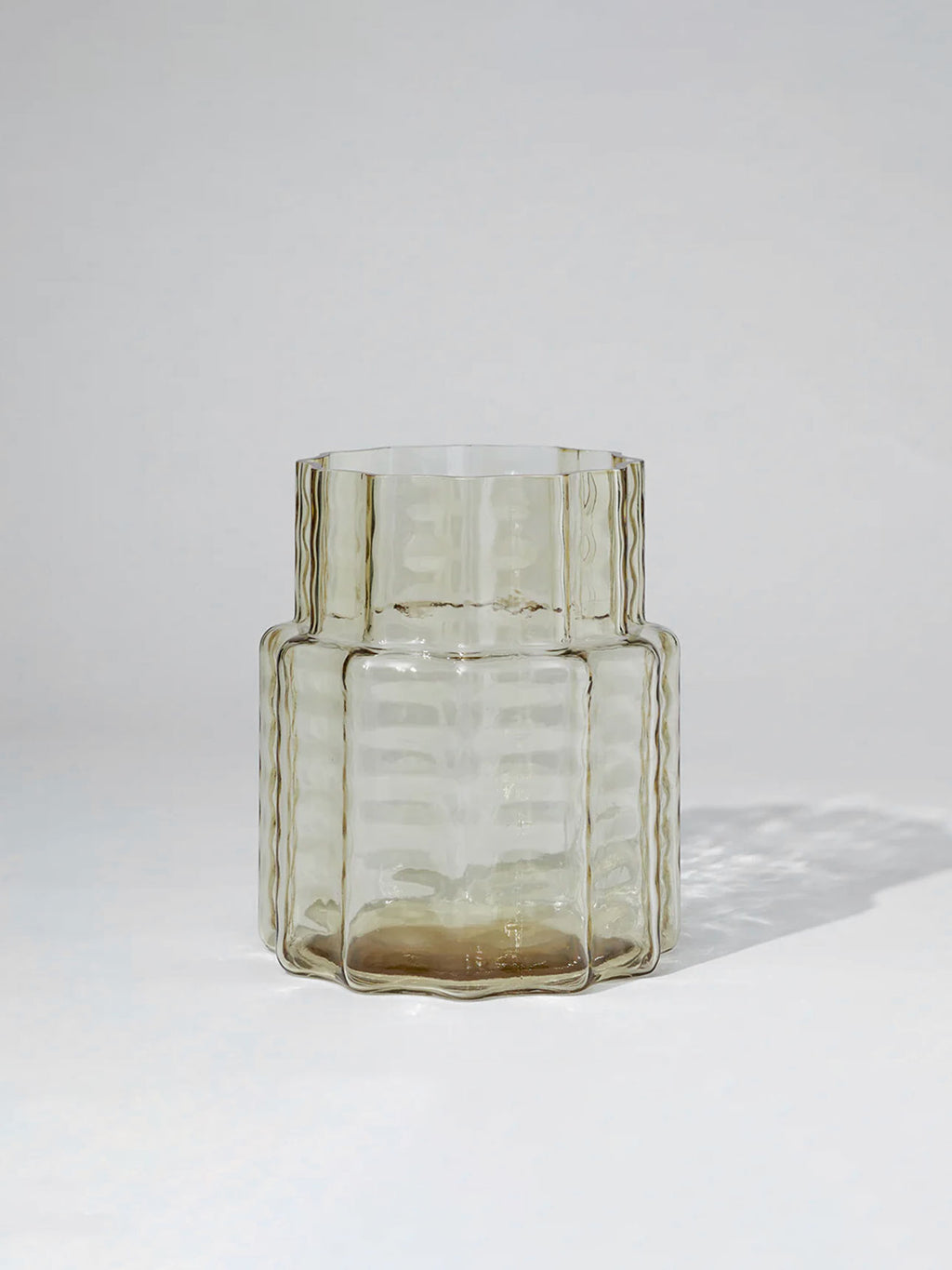 Ripple Glass Vase in Honey Pillar