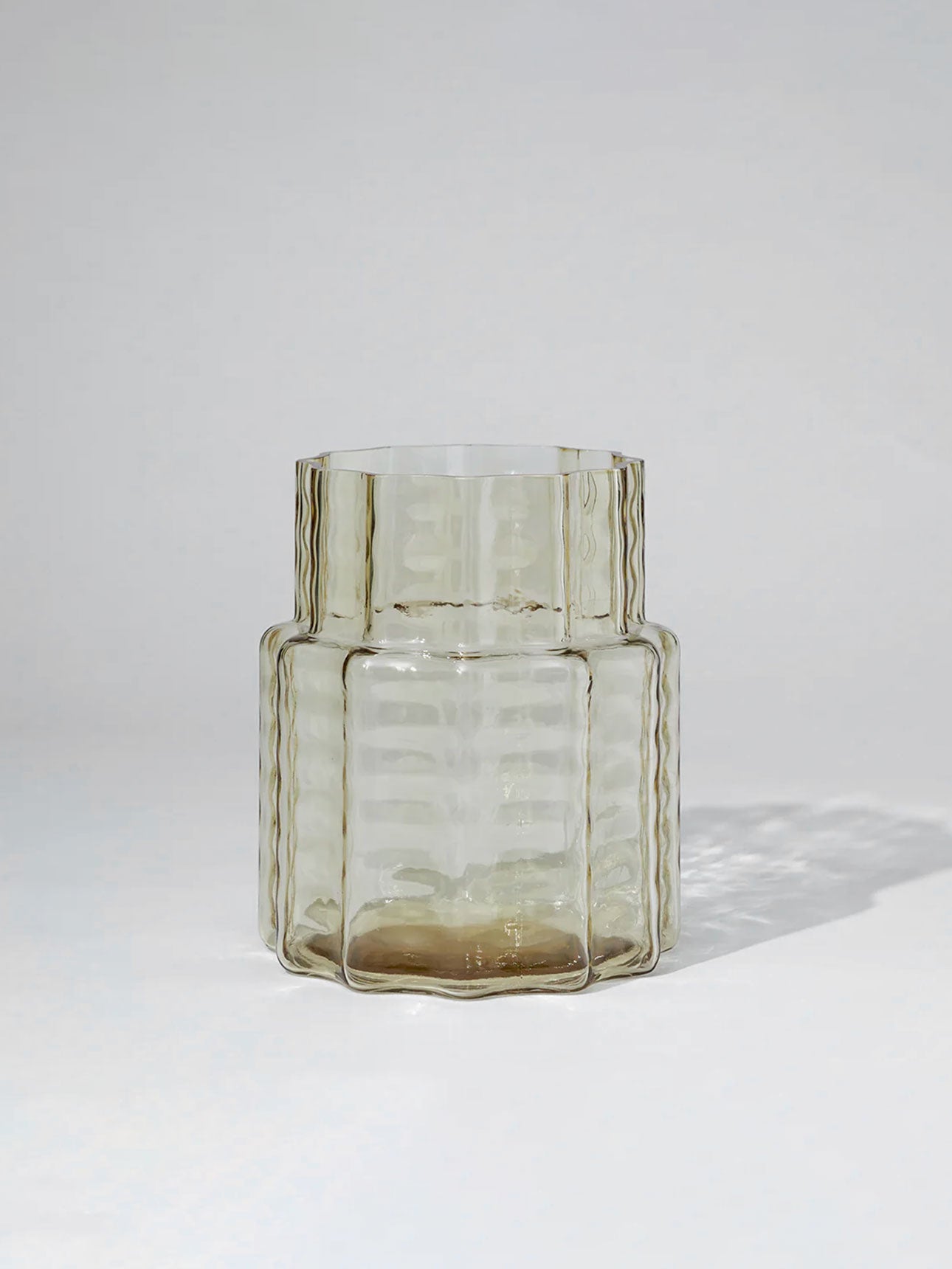 Ripple Glass Vase in Honey Pillar