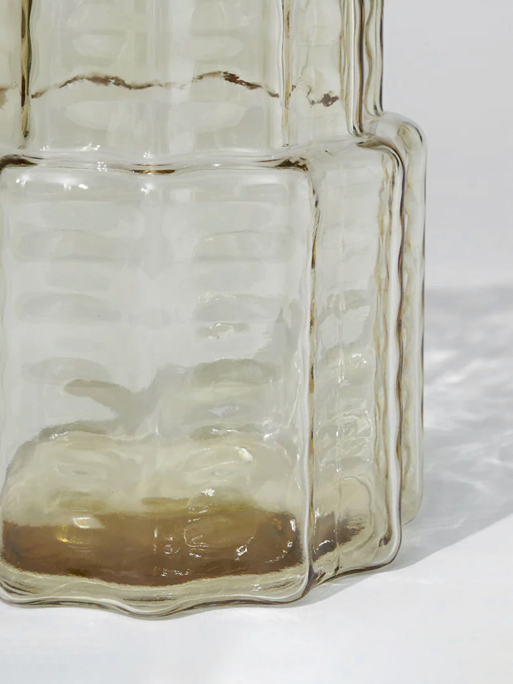 Ripple Glass Vase in Honey Pillar